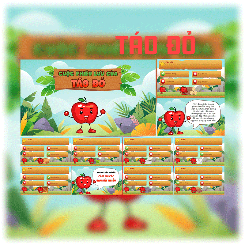 Powerpoint Game cuộc phiêu lưu của Táo Đỏ
